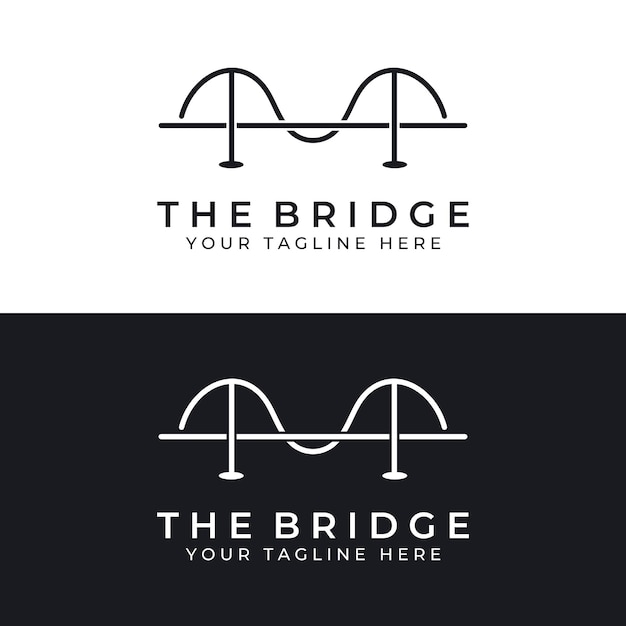 Minimalistisch en elegant creatief bruggenbouwlogo met een modern concept Met bewerking van vectorillustraties