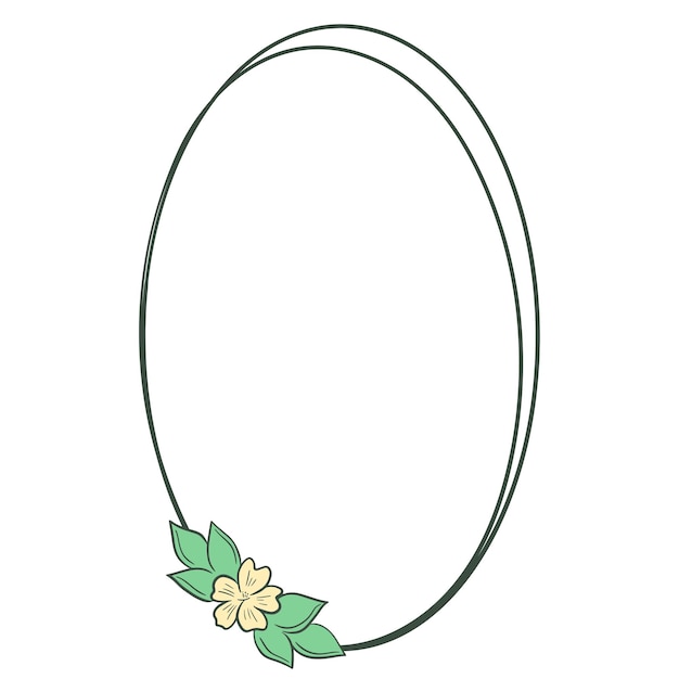 Minimalistisch frame met bloem vectorillustratie