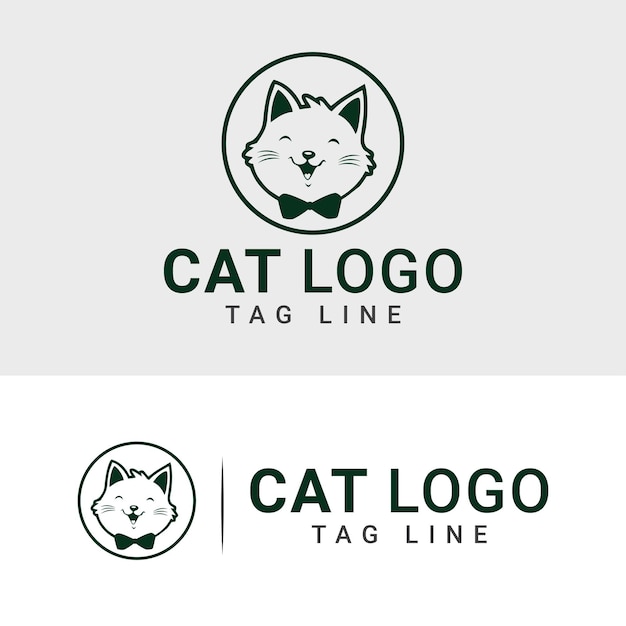 Vector minimalistisch huisdierlogo-ontwerp of minimalistisch kattenlogo-ontwerp