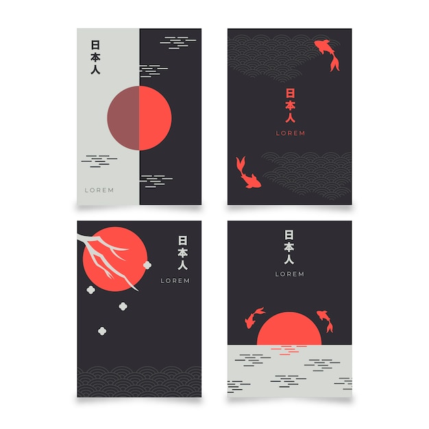 Minimalistisch japans covercollectieontwerp