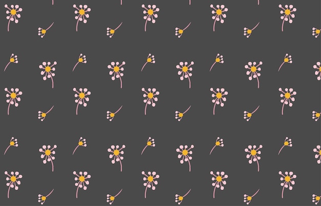 Vector minimalistisch kawaii bloemen naadloos patroon