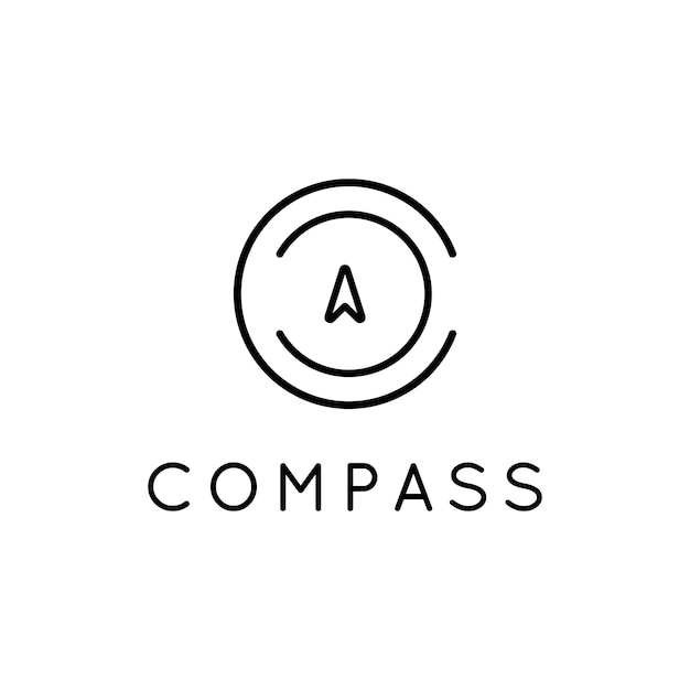 Vector minimalistisch kompas logo-ontwerp