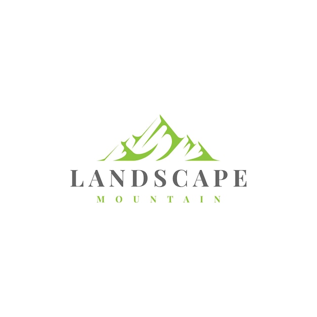 Minimalistisch landschap heuvels berg logo ontwerp