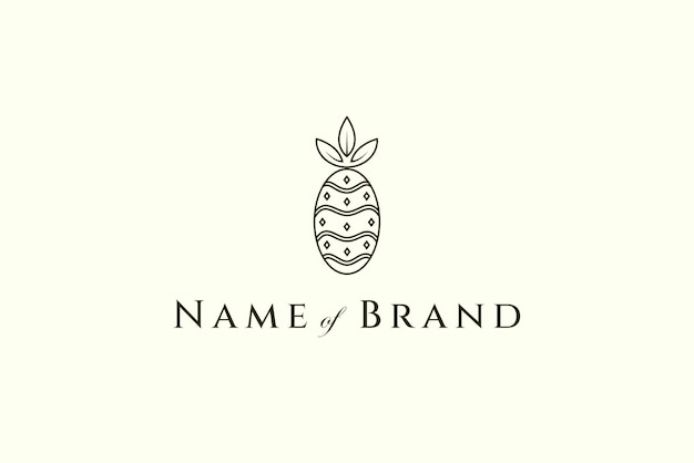 Minimalistisch logo van een ananas in lijnontwerpstijl