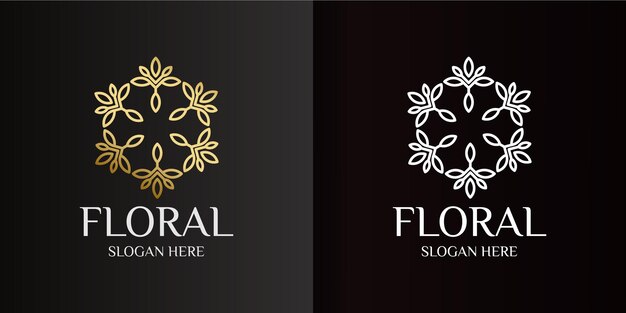 Minimalistisch logo voor decoratieve bloemen