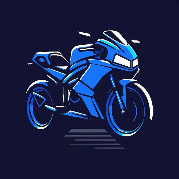 Vector minimalistisch logo voor een motorblauw