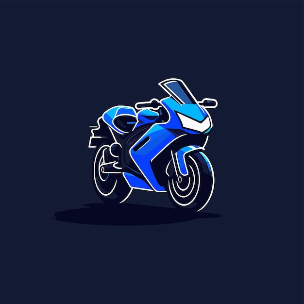 Vector minimalistisch logo voor een motorblauw