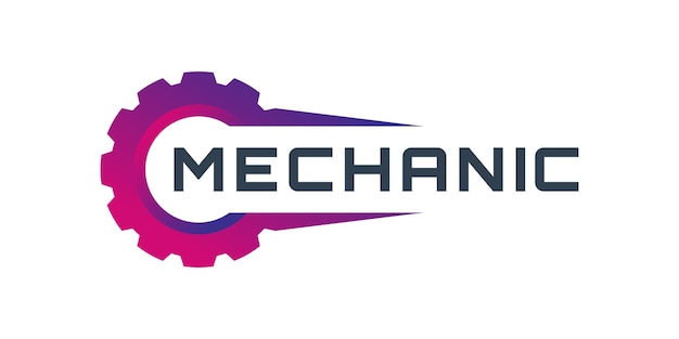 Vector minimalistisch mechanisch logo met creatief versnellingslogopictogram premium vector