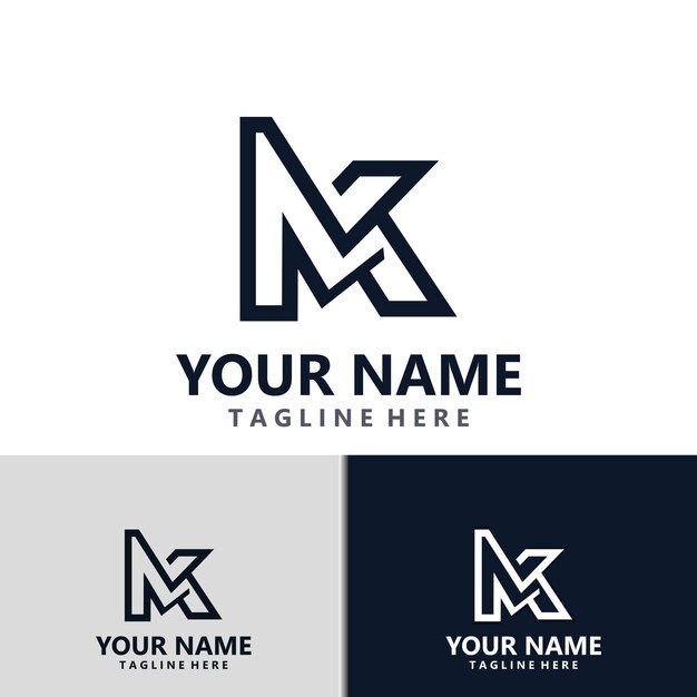 Minimalistisch MK Letter Logo eenvoudig en Luxury Icon Vector bedrijfsidentiteitsontwerp Template