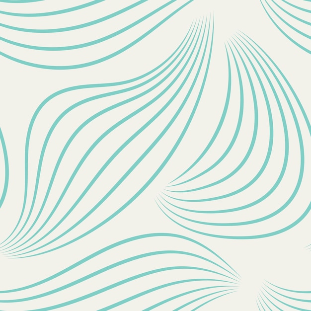 Vector minimalistisch naadloos patroon met gladde bochten in turquoise kleur