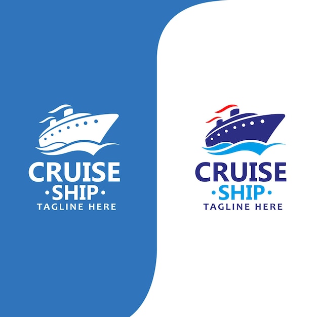 Minimalistisch Nautical Cruise Ship Logo Professioneel schip en golf logo Moderne cruiseschip logo