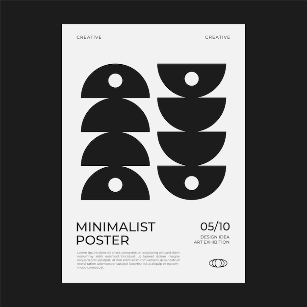 Vector minimalistisch ontwerp flyer esthetiek kunstdruk sjabloon