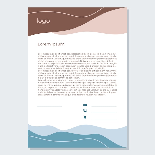 Vector minimalistisch ontwerp van nieuwsbriefsjabloon a4-formaat