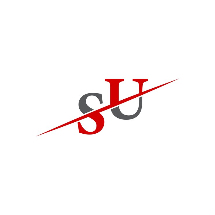 Vector minimalistisch su-logo met dynamische diagonale lijn