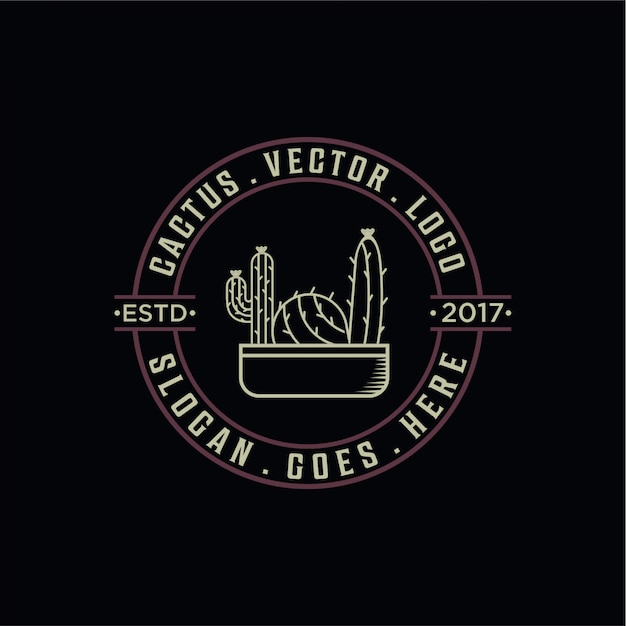 Minimalistisch Vector Premium Cactus-logo