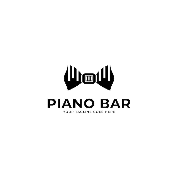 Minimalistisch vectorpianologo. Trendy muzieksymbool.