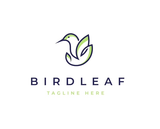 Minimalistisch vogel natuur logo concept met strakke en elegante lijnen stijl ontwerp vectorillustratie