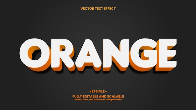 Vector minimalistisch wit en oranje logo met bewerkbaar teksteffect