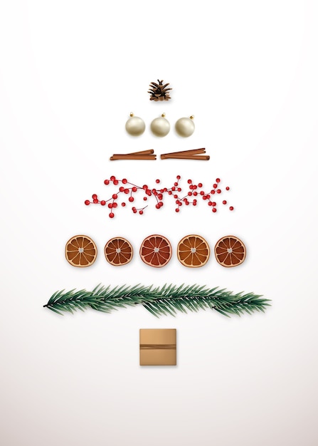 Minimalistische abstracte kerstboom silhouet.