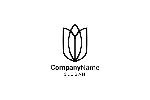 Minimalistische bloemen logo ontwerpsjabloon