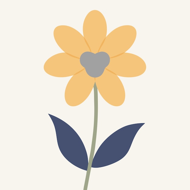 Minimalistische bloemenkunst op witte achtergrond