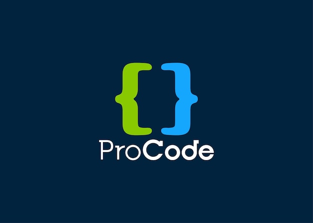 Minimalistische codering logo ontwerp sjabloon Moderne stijl programmeur logo
