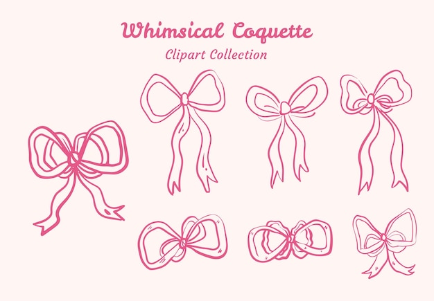 Minimalistische Coquette Ribbon Set Eenvoudige en chique afbeeldingen voor branding en verpakking