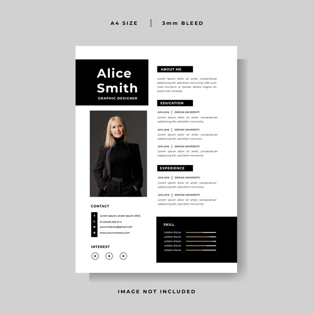 Minimalistische Curriculum Vitae ontwerpsjabloon vector