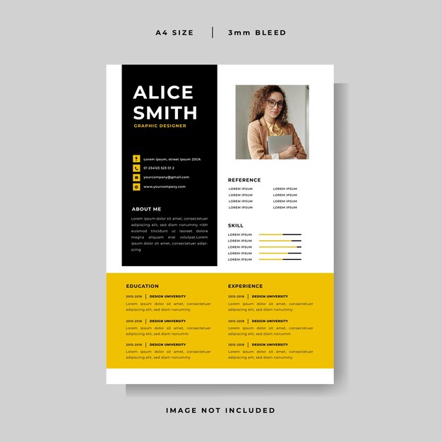 Minimalistische Curriculum Vitae ontwerpsjabloon vector