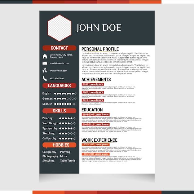 Minimalistische cv / cv-sjabloon