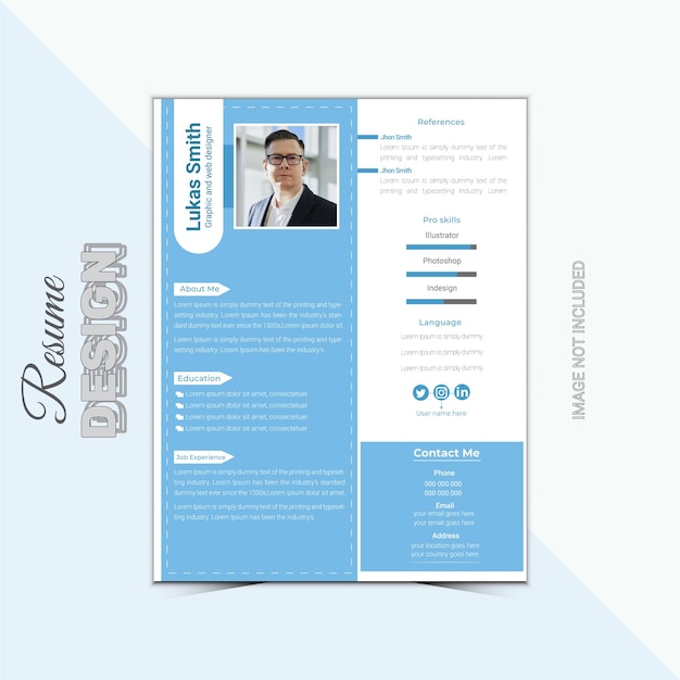 Vector minimalistische cv-ontwerpsjabloon