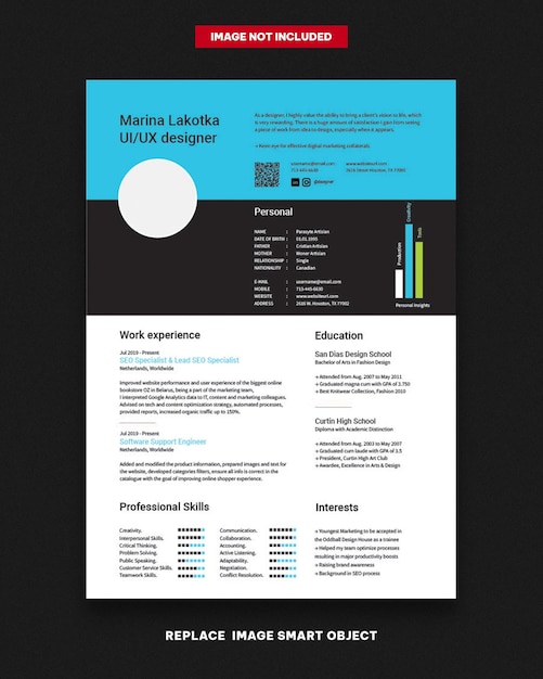 Vector minimalistische cv-sjabloon