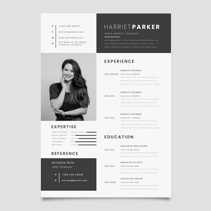 Vector minimalistische cv-sjabloon