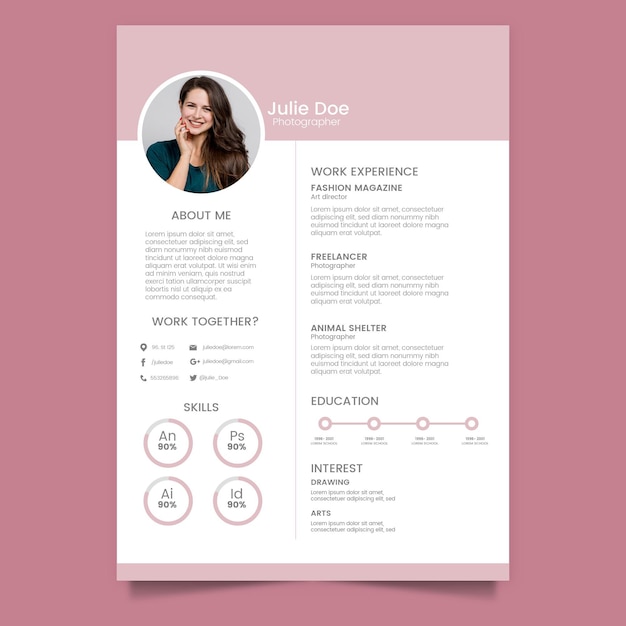 Minimalistische cv-sjabloon