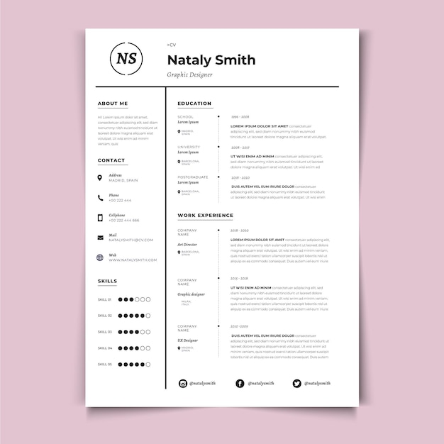 Minimalistische CV-sjabloon