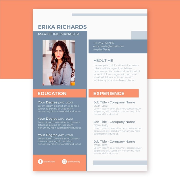 Minimalistische CV-sjabloon