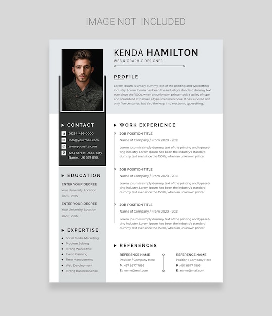 Minimalistische cv-sjabloon