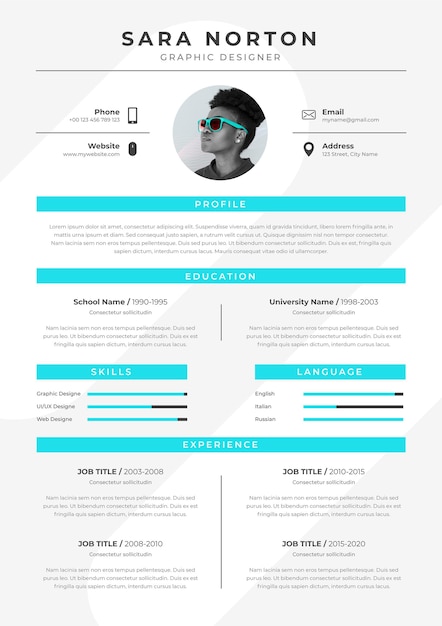 Minimalistische cv-template