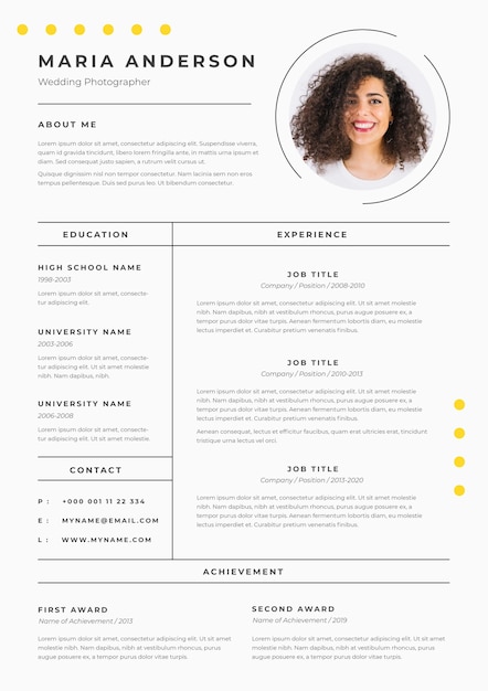 Minimalistische cv-template