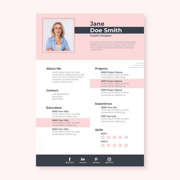 Minimalistische cv-template