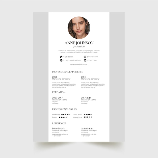 Minimalistische cv-template