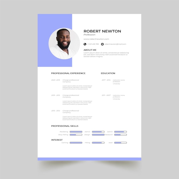 Minimalistische cv-template