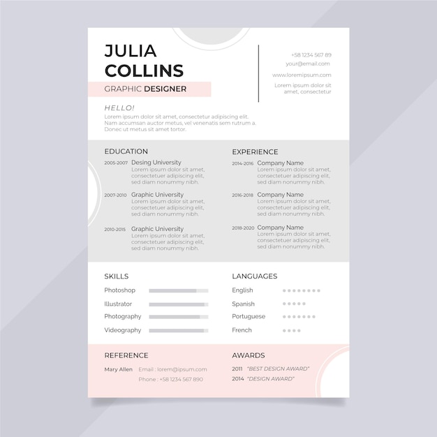 Minimalistische cv-template