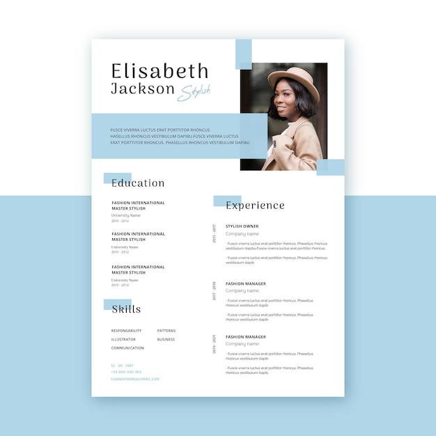 Minimalistische cv-template