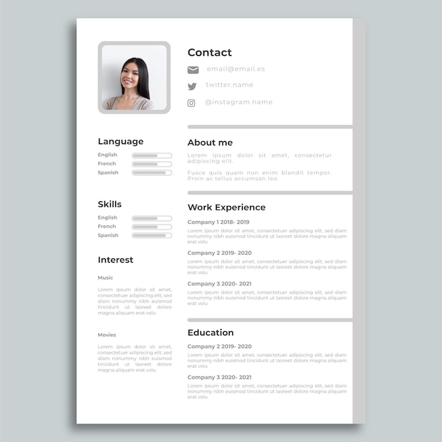 Minimalistische cv-template