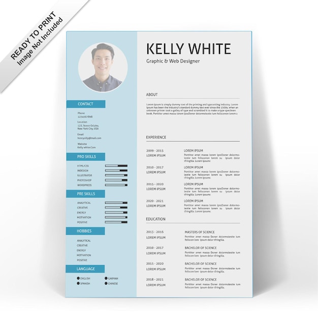 Vector minimalistische cv-template