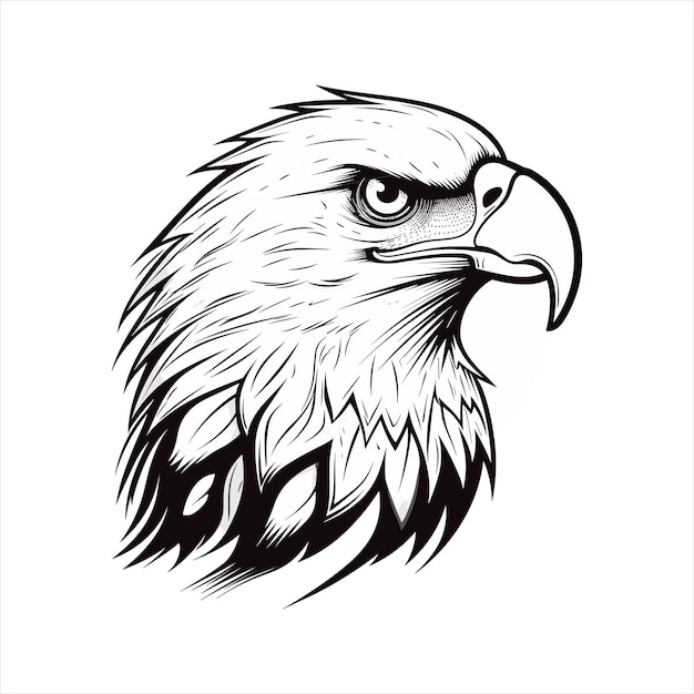 Minimalistische Eagle Cartoon Doodle lijntekeningen