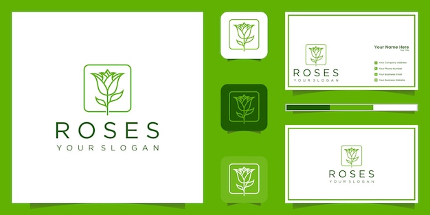 Minimalistische elegante bloem roos lijn kunststijl. luxe schoonheidssalon, mode, cosmetica, yoga en spa-producten. logo-ontwerp en visitekaartje