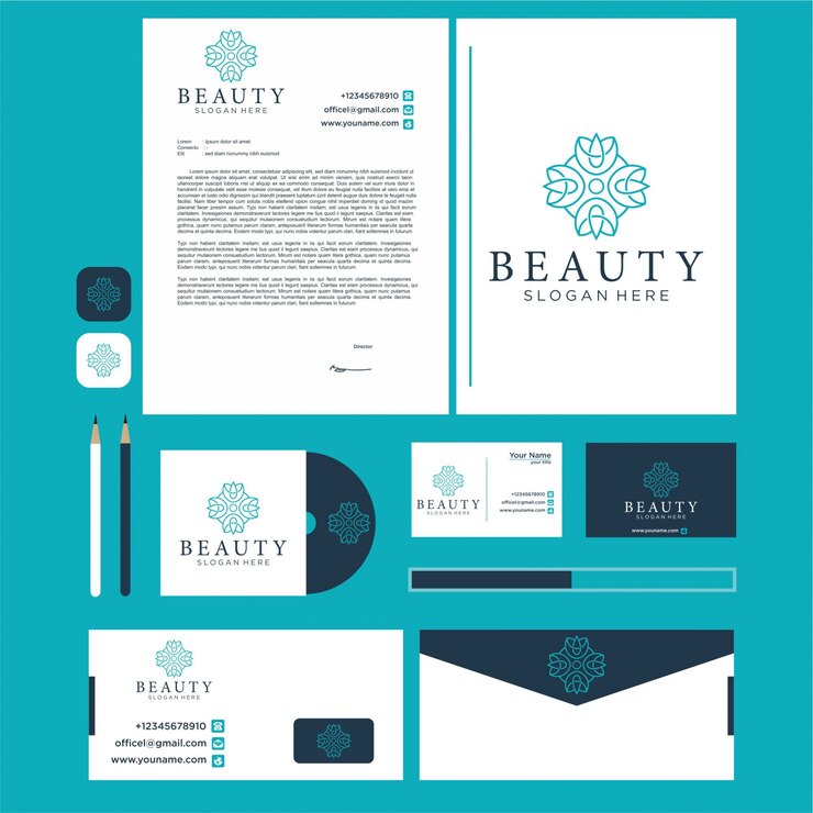 Vector minimalistische elegante bloemen met briefpapier