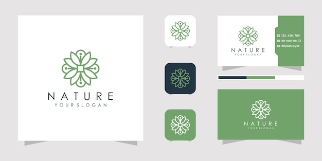 Minimalistische elegante bloemenroos voor schoonheid, cosmetica, yoga en spa. logo en visitekaartje.